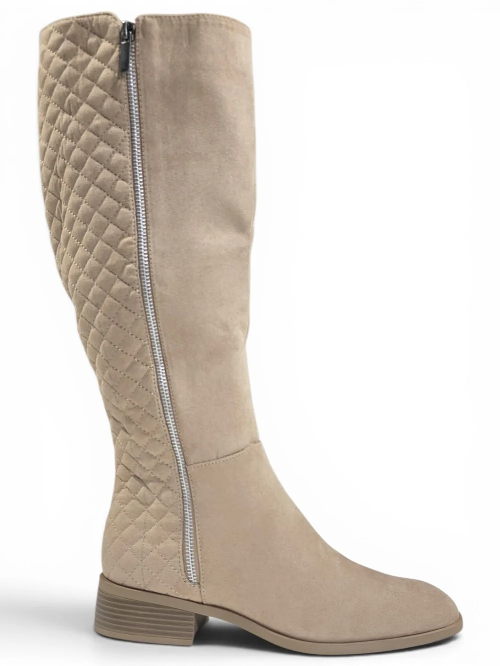 Women’s Quilted High Boots in Taupe Free Shipping!!!!